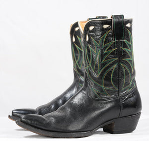1960s • Unknown Maker Contrast-Stitch Western Boots • Women’s 9.5