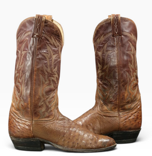 Vintage Tony Lama El Rey Collection Full-Quill Ostrich Cowboy Boots
Size: Men’s 9.5 D