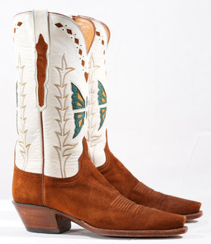Vintage Lucchese Classics Suede Butterfly Cowgirl Boots
Size: Women’s 8 B