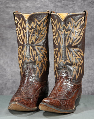 Vintage Justin White Label Pre-Ban Sea Turtle Cowboy Boots
Size: Men’s 10 EE (Wide)