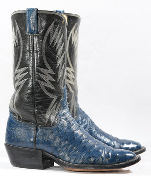 Vintage • Lee Willard • Custom Blue Full-Quill Ostrich • Men’s 9.5 D