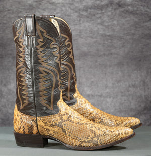 Vintage Justin Python Cowboy Boots — Incredibly Rare Size 14 A
Size: Men’s 14 A (Narrow)