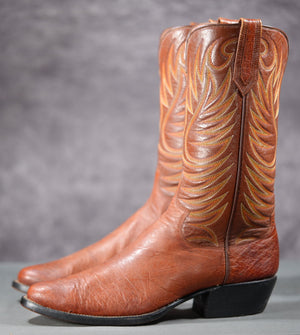 1988 Paul Bond Smooth Ostrich Cowboy Boots • Men’s 10.5 D