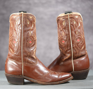 1960s Acme Cutout Inlay Western Boots • Women’s 9.5 M