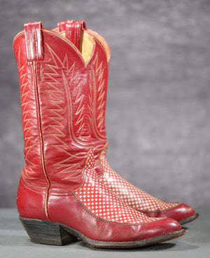 1960s TONY LAMA • Rockabilly Checkered Vamp • WOMEN’s 6.5 M