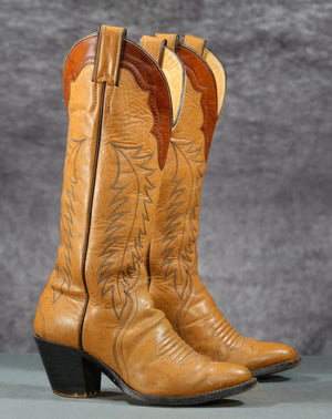 Vintage 1980s Justin Tall Caramel Cowgirl Boots
Size: Women’s 6 B