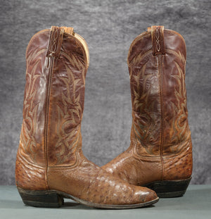 Vintage Tony Lama El Rey Collection Full-Quill Ostrich Cowboy Boots
Size: Men’s 9.5 D