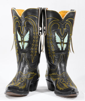 1990s Stallion Butterfly Cowboy Boots • Men’s 8 D / Women’s 9.5 M