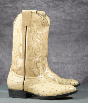 Vintage Custom Full-Quill Ostrich Cowboy Boots
Size: Men’s 7.5 D / Women’s 9 M