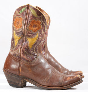 1950s • Gold Bond Floral Inlay • Women’s 7 M