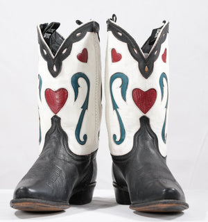1990s • Acme “Queen of Hearts” Inlay Boots • Women’s 10