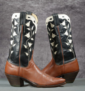 Vintage M.L. Leddy’s Tulip Inlay Cowgirl Boots
Size: Women’s 8.5 M