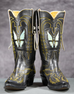 1990s Stallion Butterfly Cowboy Boots • Men’s 8 D / Women’s 9.5 M