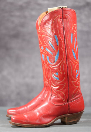 1950s • Justin Tall Inlay Boots • Women’s 6.5 M