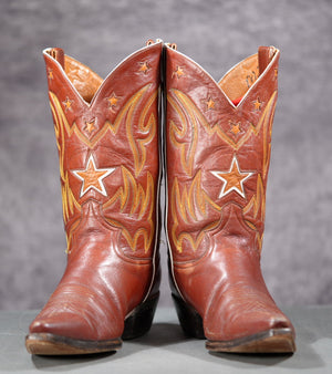1990s Justin Star Stitch Western Boots • Women’s 8 M