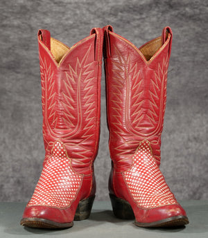 1960s TONY LAMA • Rockabilly Checkered Vamp • WOMEN’s 6.5 M