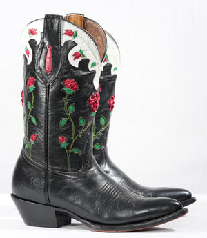 Vintage 1990s Montana Rose Inlay Cowboy Boots Ladies 6 B