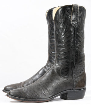 1988 Paul Bond Smooth Ostrich Cowboy Boots • Men’s 10.5 D
