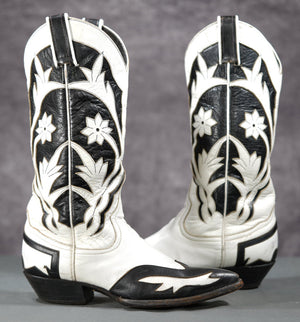 1970s Creations by Tony Lama Floral Inlay Boots — Women’s 6.5 M
