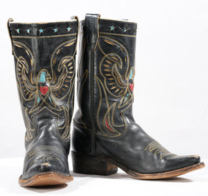 Vintage Texas Thunderbird Inlay Boots • Women’s 5.5 M