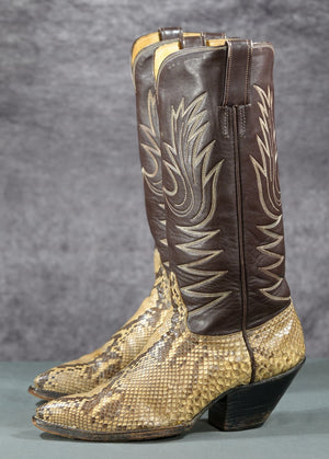 Vintage Austin-Hall Python Cowboy Boots
Size: Men’s 9 D