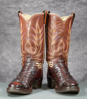 Custom 1960s Duck Menzies Full-Quill Ostrich Cowboy Boots
Size: Men’s 8.5 D