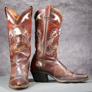 Vintage Texas Eagle Inlay Western Boots • Men’s 9.5 D