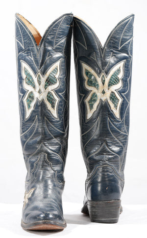 Vintage 1980s Justin Butterfly Cowgirl Boots Size: Ladies 7 B