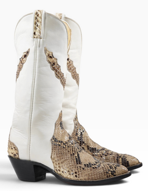 1980s Hondo Snakeskin Cowgirl Boots • Women’s 8.5 C