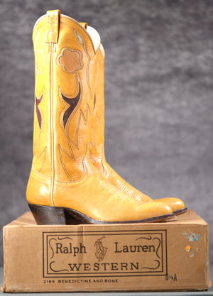 Ralph Lauren Western Cowboy Boots — Women’s 6.5 A (Narrow) with Original Box — 1970s