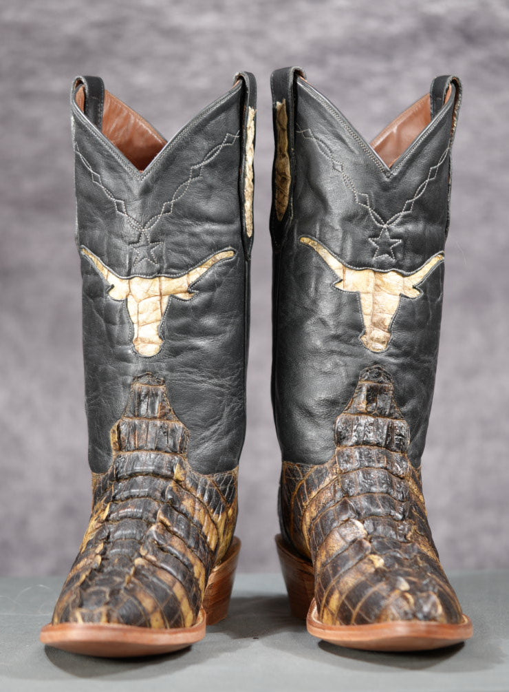 Acosta Natural Gator Tail Cut Cowboy Boots Size: Men's 9 D