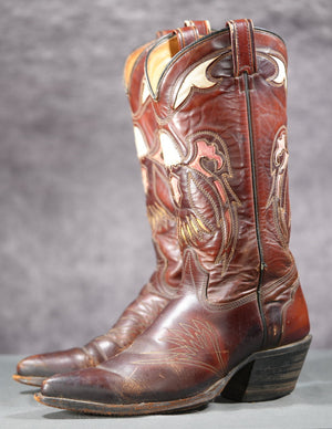 Vintage Texas Eagle Inlay Western Boots • Men’s 10 D