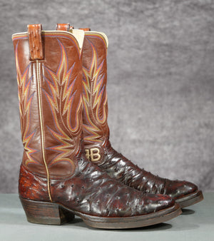 Custom Duck Menzies Full-Quill Ostrich Cowboy Boots
Size: Men’s 8.5 D