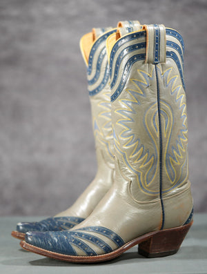1950s • Hyer • Two-Tone Inlay Western Boots • Women’s 7.5 M