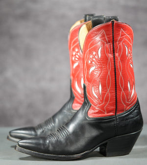 Vintage Rocketbuster • Cutout Inlay Western Boots • Women’s 6.5 M
