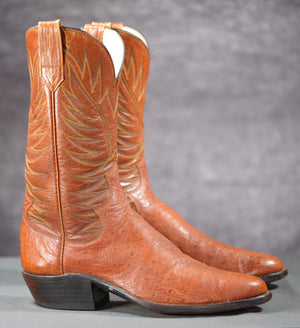 1988 Paul Bond Smooth Ostrich Cowboy Boots • Men’s 10.5 D