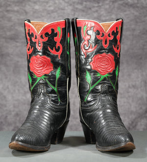 Vintage Lucchese Rose Inlay & Lizard Cowboy Boots
Size: Women’s 10 M