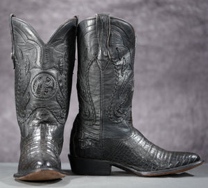 1990s • Montana Caiman Cowboy Boots • Men’s 8 EE