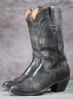 Vintage Lucchese San Antonio Black Anaconda Cowboy Boots
Size: Men’s 9.5 D