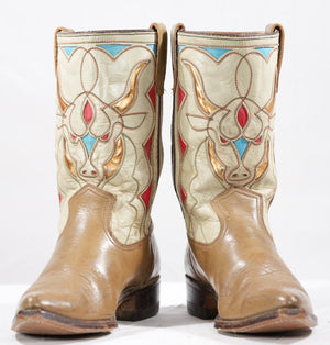 1960s Acme • “Bull Head” Inlay • Women’s 7.5 M