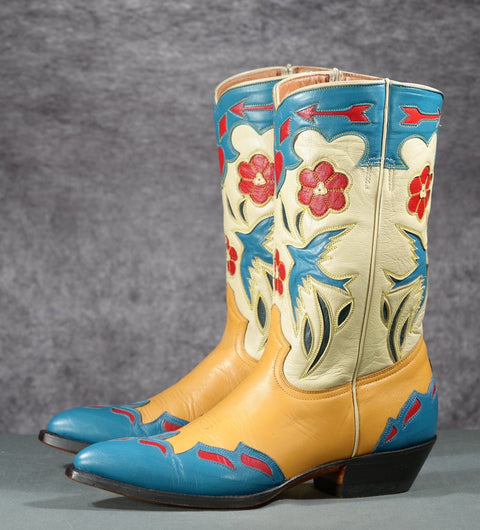 Iconic Vintage Montana “Bluebird” Cowgirl Boots — With Original