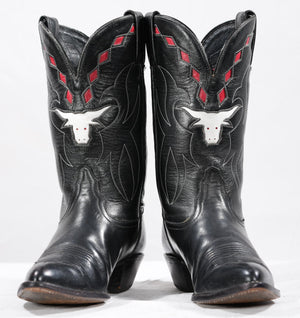 Early 1990s Tony Lama Longhorn Inlay Boots • Women’s 6.5 M