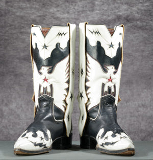 Vintage Late 1980s Stars & Lightning Cowboy Boots
Size: Men’s 9.5 D
