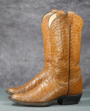 Vintage 1970s Tony Lama Full-Quill Ostrich Cowboy Boots
Size: Men’s 10.5 B