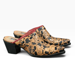 Vintage Liberty Day of the Dead Hand-Tooled Skull Mules
Size: Women’s 8.5 B