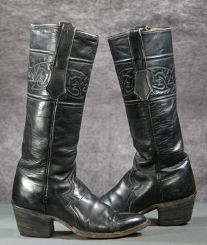 Vintage 1970s Larry Mahan Tall Black Cowgirl Boots
Size: Women’s 7 M