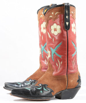 1990s Liberty • “Bluebird & Floral” Inlay • Women’s 6.5