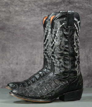 Vintage Dan Post Black Caiman Cowboy Boots
Size: Men’s 10 D