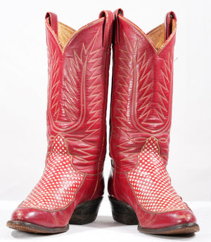 1960s TONY LAMA • Rockabilly Checkered Vamp • WOMEN’s 6.5 M