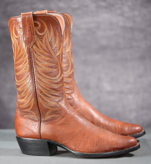 1988 Paul Bond Smooth Ostrich Cowboy Boots • Men’s 10.5 D